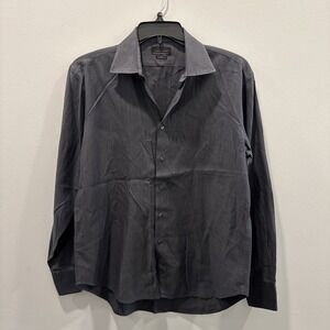 Zara Man‎ Black Tailored Fit Button Up Shirt Sz 17